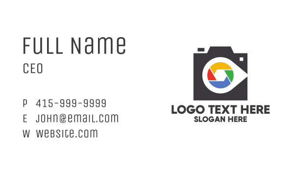 Colorful Shutter Studio Business Card Design Image Preview