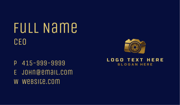 Photography Camera Shutter  Business Card Design Image Preview