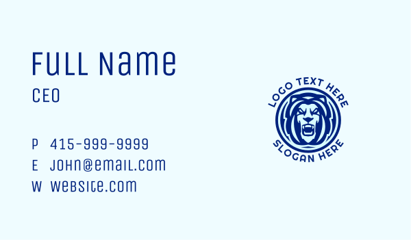 Angry Lion Badge Business Card Design Image Preview