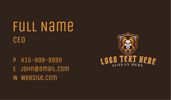 Wild Lion Shield  Business Card Design Image Preview