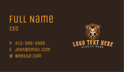 Wild Lion Shield  Business Card Image Preview