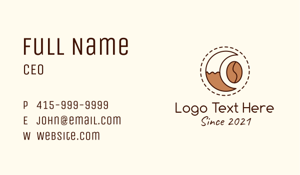 Coffee Bean Moon Cafe Business Card Design Image Preview