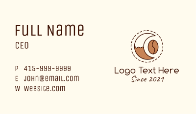 Coffee Bean Moon Cafe Business Card Image Preview