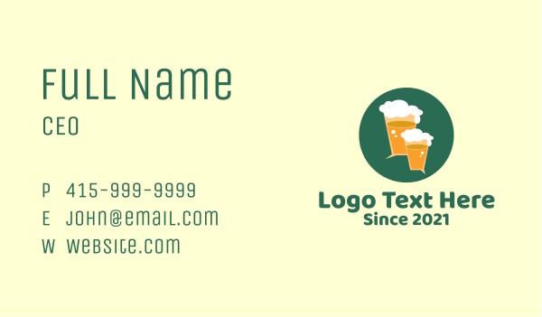 Beer Pub Chat App  Business Card Design Image Preview