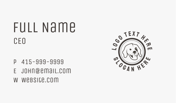 Happy Dog Face Business Card Design Image Preview