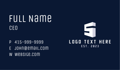 Isometric Letter S Business Card Image Preview