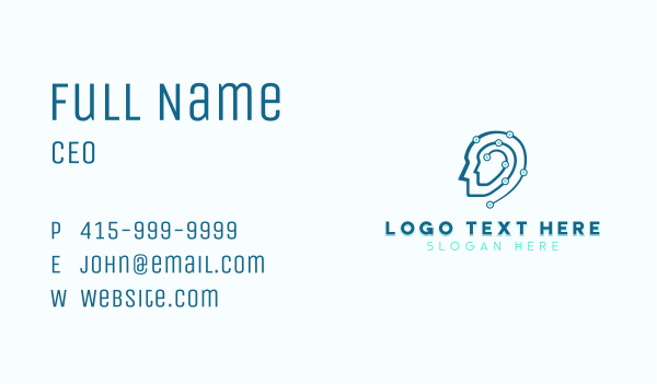 Artificial Intelligence Head Robotics Business Card Design Image Preview