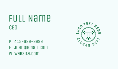 Eco Friendly Gardening Letter T  Business Card Image Preview