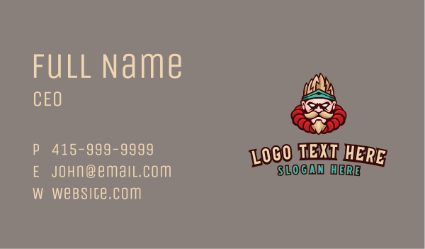 Combat Fighter Character Mascot Business Card Design Image Preview