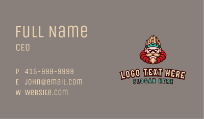Combat Fighter Character Mascot Business Card Image Preview