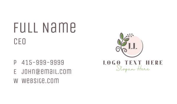 Elegant Wreath Leaf  Business Card Design Image Preview