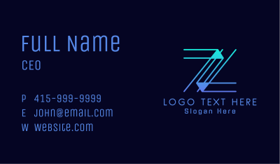 Cyber Letter Z Business Card