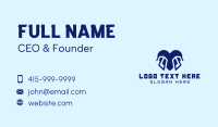 Blue Tech Heart Business Card Design