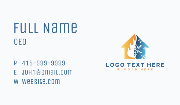 Home Heating Cooling Business Card Design Image Preview