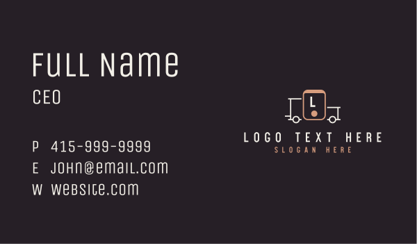 Mobile Delivery Truck Letter Business Card Design Image Preview