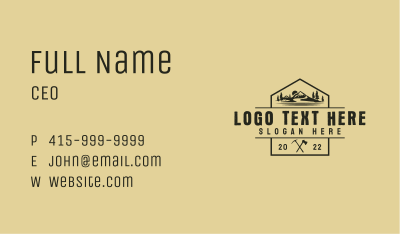 Rustic Mountain Axe Business Card Image Preview