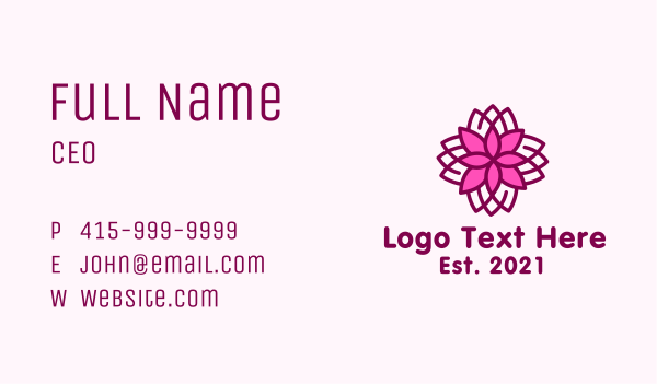 Geometric Flower Spa Business Card Design Image Preview