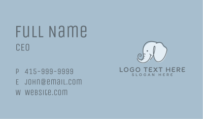 Cute Childish Elephant Business Card Image Preview