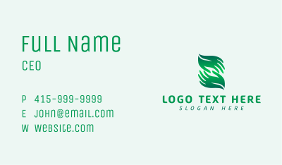 Hand Leaves Wellness Business Card Image Preview