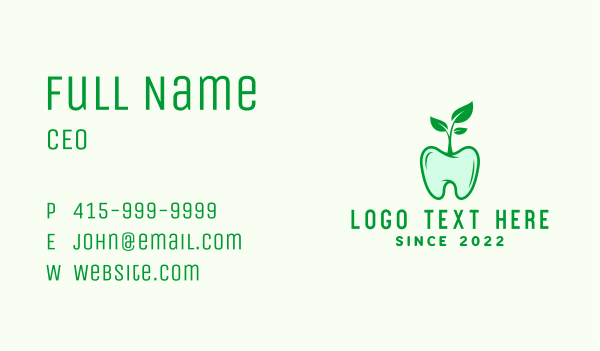 Leaf Dental Tooth Business Card Design Image Preview