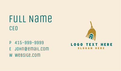 House Sweeping Broom Business Card
