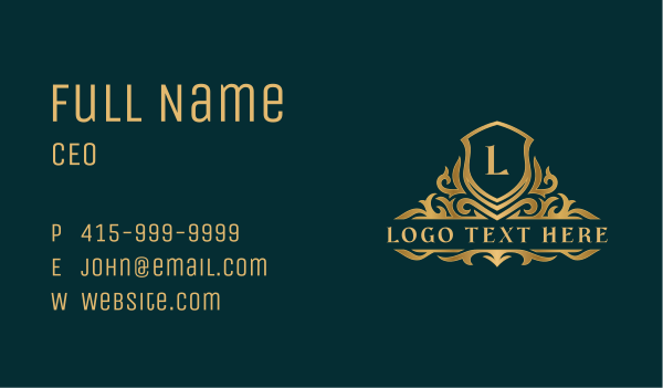 Luxury Monarch Crest Business Card Design Image Preview