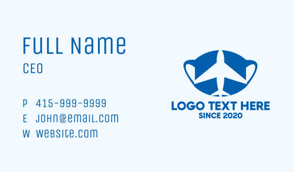 Travel Airplane Face Mask Business Card Design Image Preview
