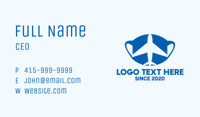 Travel Airplane Face Mask Business Card Image Preview