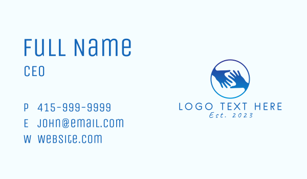 Blue Emblem Charity  Business Card Design Image Preview