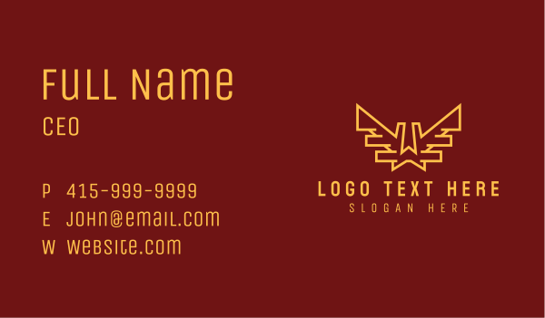 Gold Wings Letter W Business Card Design Image Preview