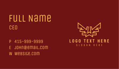 Gold Wings Letter W Business Card Image Preview