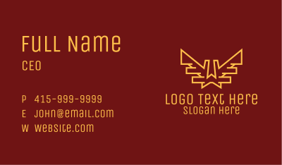 Gold Wings Letter W Business Card