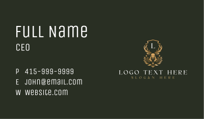 Luxury Deer Crest Business Card Image Preview