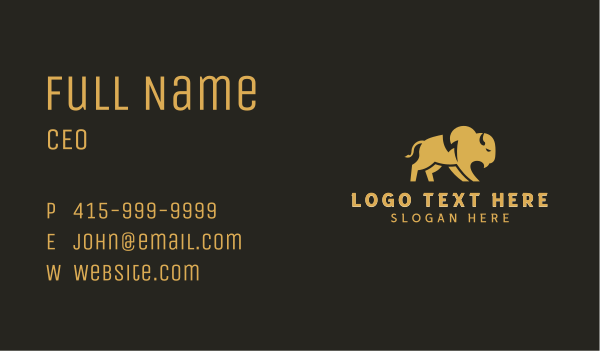 Buffalo Flash Wildlife Business Card Design Image Preview