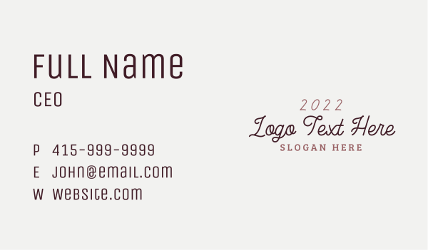 Cursive Feminine Business Business Card Design Image Preview