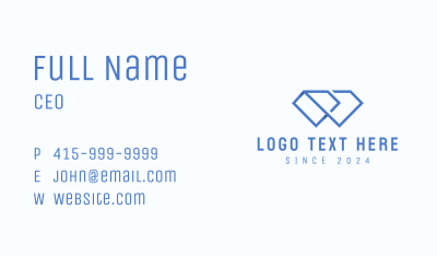 Blue Diamond Outline  Business Card Image Preview