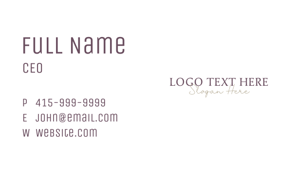 Simple Beauty Wordmark Business Card Design Image Preview