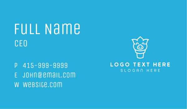 Ice Cream Pig Face Business Card Design Image Preview