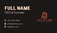 Neon Arcade Orange Letter B Business Card Preview