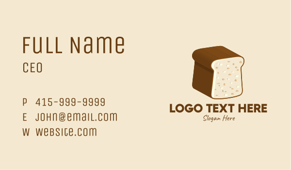 3D Bread Loaf  Business Card Design