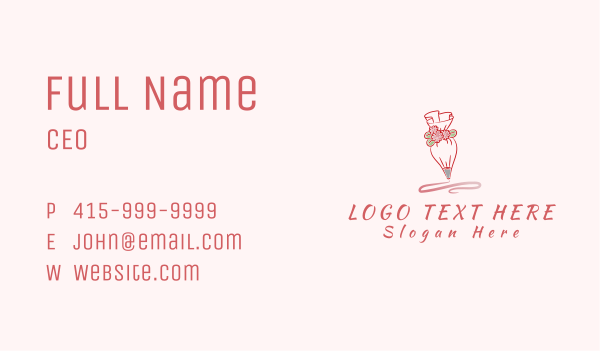 Pink Icing Piping Bag Business Card Design Image Preview