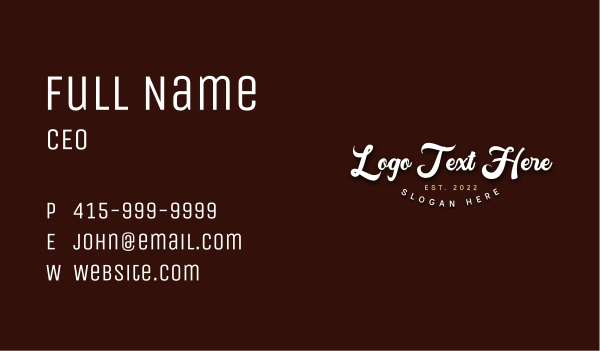 Retro Urban Wordmark Business Card Design Image Preview