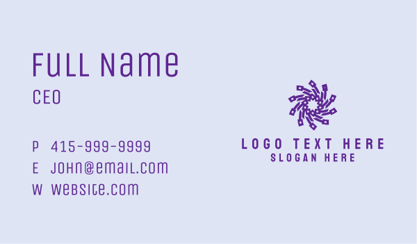 Purple Spiral Tech  Business Card Design Image Preview