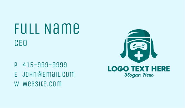 Healthcare Face Shield PPE Business Card Design Image Preview