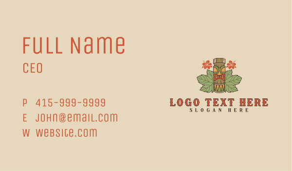 Hawaiian Tiki Totem Business Card Design Image Preview