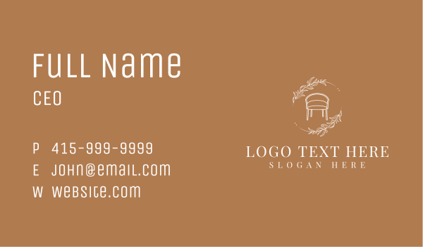 Floral Furniture Chair Design Business Card Design Image Preview