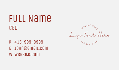 Classic Minimalist Script Wordmark Business Card Image Preview