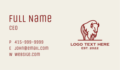 Bison Bull Corporate  Business Card