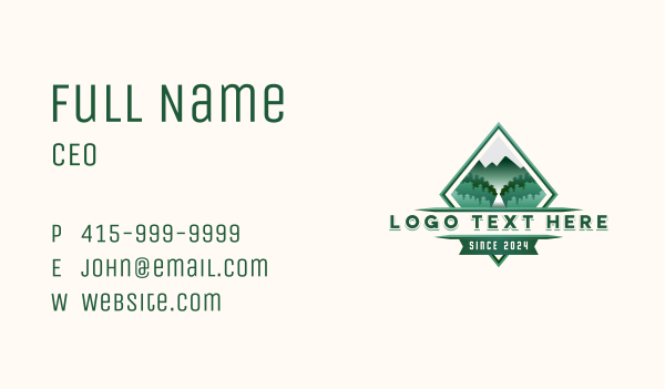 Mountain Forest Adventure Business Card Design Image Preview