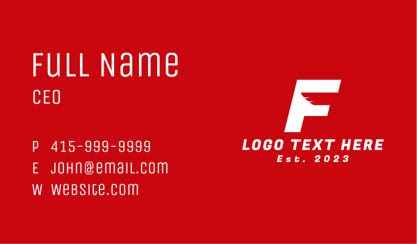 Wing Letter F  Business Card Design Image Preview